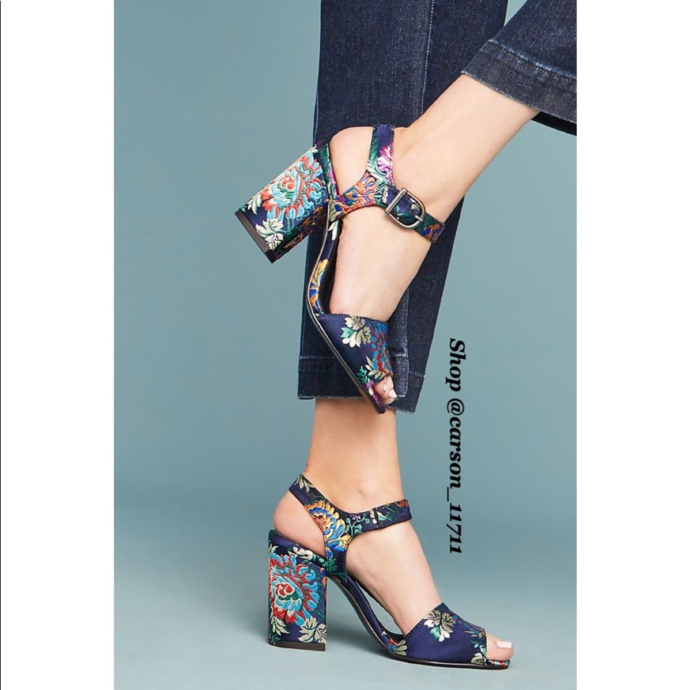 🦄Anthropologie Chio Brocade Heels EU41 - Picture 6 of 7